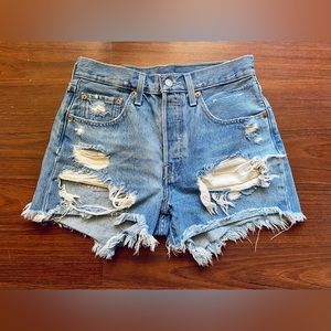 Levi’s 501 Frayed and Destroyed Shorts